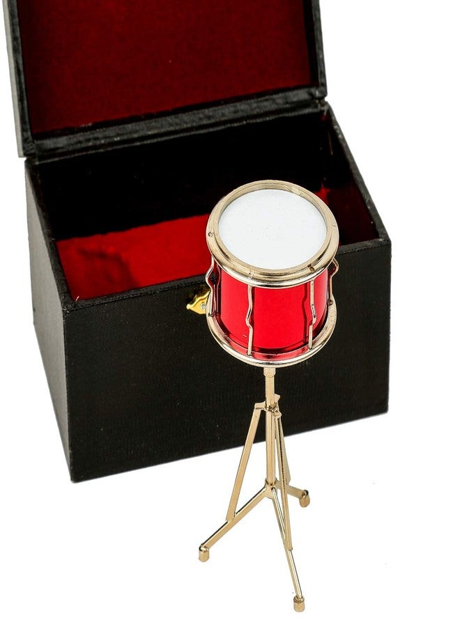 Dselvgvu Miniature Snare Drum with Case Mini Percussion Musical Instrument Replica Collectible Dollhouse Accessories Model Home Ornament (Snare Drum) - Image 4